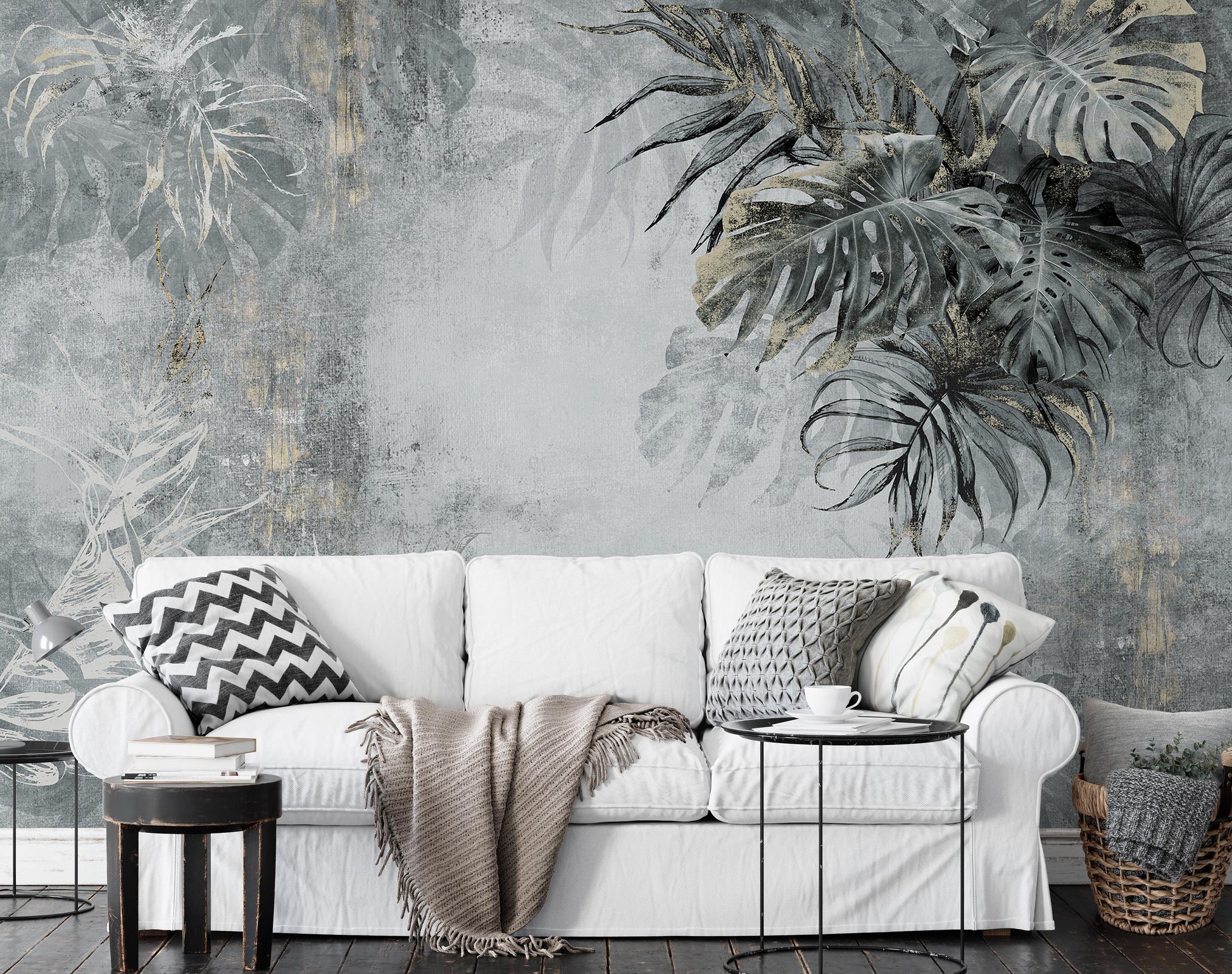 Vintage Style Decorative Leaves Luxury Background Wallpaper Self Adhesive Peel & Stick Wall Sticker Wall Decoration Scandinavian Design
