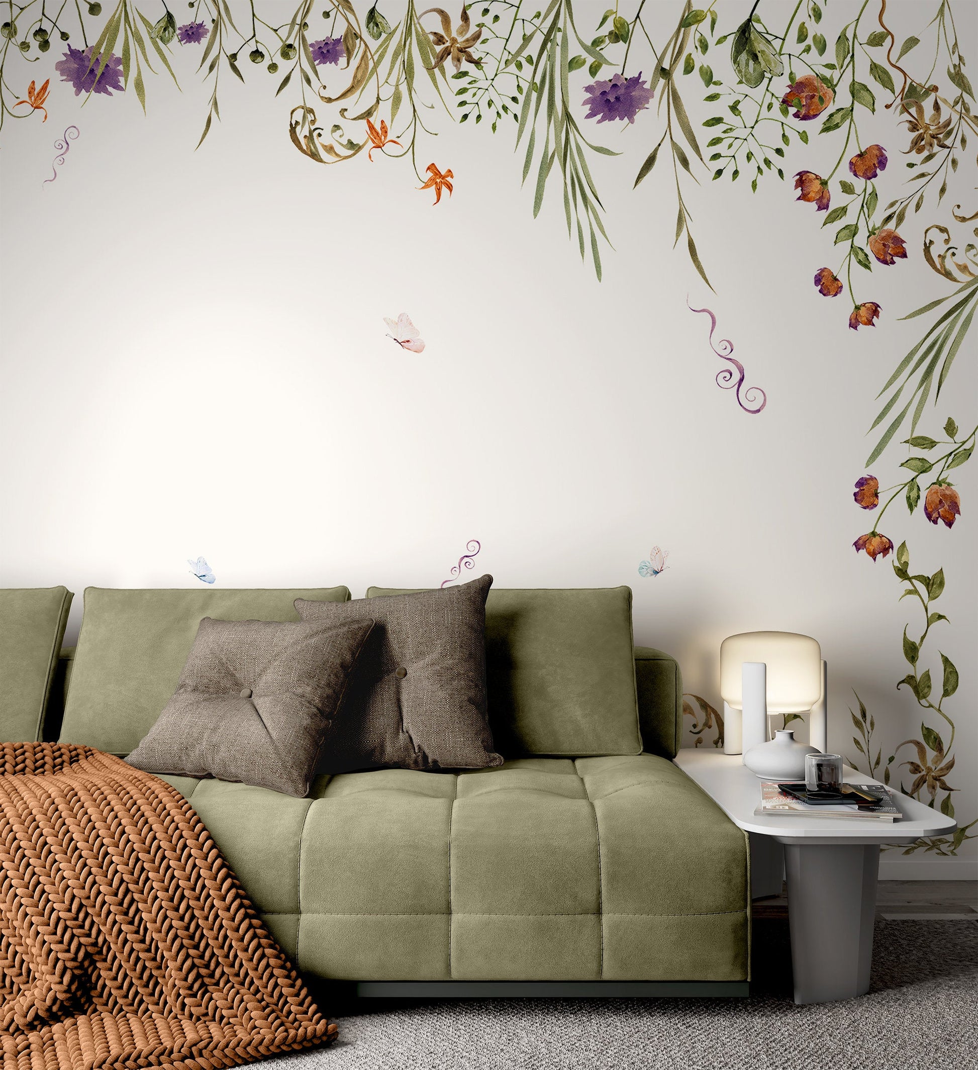 Colorful Garden Flowers Floral Background Wallpaper Vintage Self Adhesive Peel and Stick Home House Wall Decoration Removable