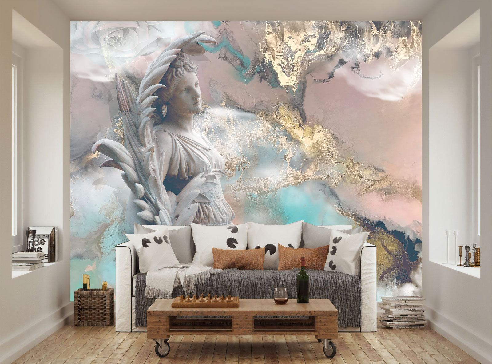 Ancient Mythology Goddes Abstract Art Wallpaper Self Adhesive Peel and Stick Wall Sticker Wall Decoration Removable