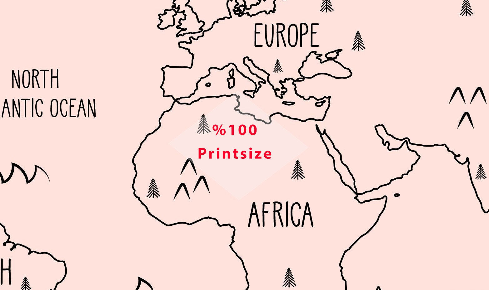 Kids Room Nursery for World Map Wallpaper Self Adhesive Peel and Stick Wall Sticker All Scales Minimalistic Design Removable