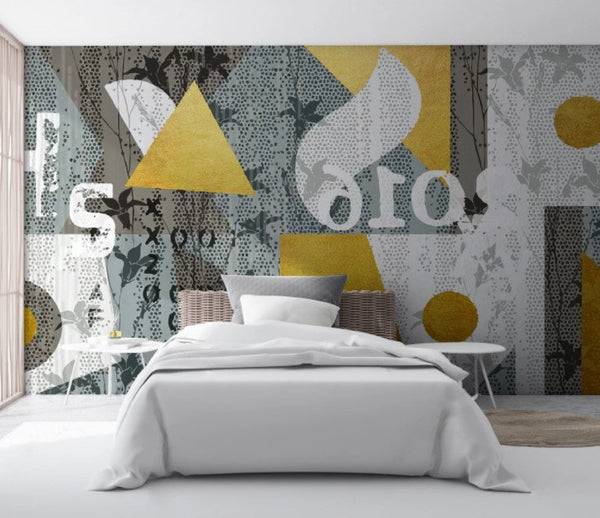 Abstract Articles Girl Geometric Shapes Wallpaper Self Adhesive Peel and Stick Wall Sticker Wall Decoration Removable