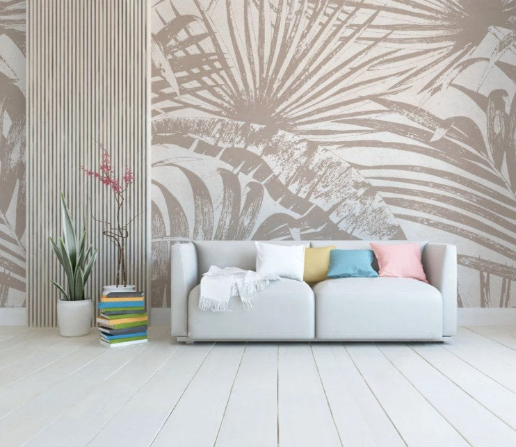 Abstract Old Style Vintage Leaves Background Wallpaper Self Adhesive Peel and Stick Wall Sticker Wall Decoration Removable
