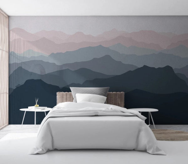 Abstract Row Mountains Natural Nature Landscape Background Wallpaper Self Adhesive Peel & Stick Wall Decoration Scandinavian Removable